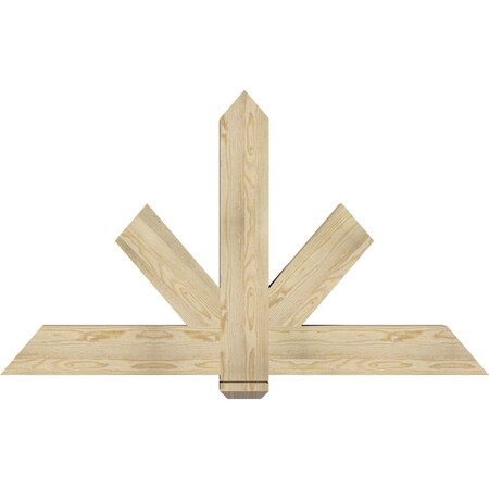 Ekena Millwork Kennewick Rough Sawn Timber Gable Bracket, Douglas Fir, 60"W x 35"H x 4"D x 6"F, 14/12 Pitch GBW060X35X0406KEN00RDF